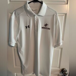 Under Armour White Wrestling Polo